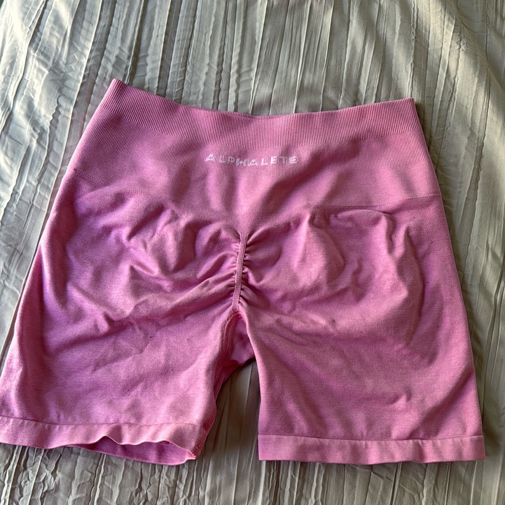 pink alphalete amplify shorts